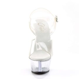 Pleaser Sandalette KISS-208 Transparent Silber EU-35 / US-5