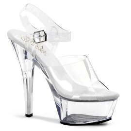 Pleaser Sandalette KISS-208 Transparent Silber EU-36 / US-6