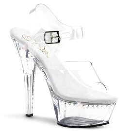 Pleaser Sandalette KISS-208LS Transparent Silber EU-35 / US-5