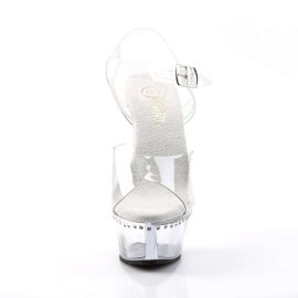 Pleaser Sandalette KISS-208LS Transparent Silber EU-35 / US-5
