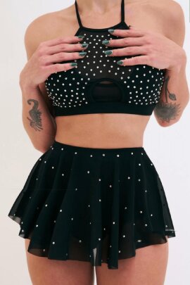 Lunalae Top Demi Diamante Schwarz M