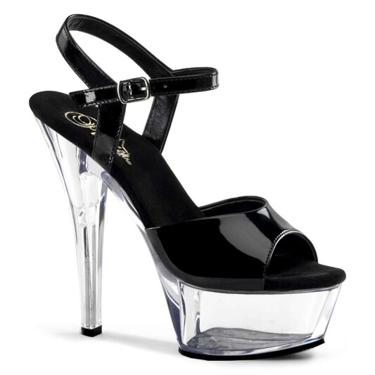 Pleaser Sandalette KISS-209 Schwarz Transparent EU-40 / US-10