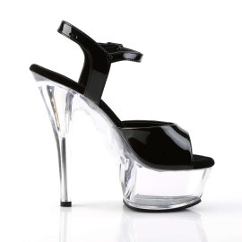 Pleaser Sandalette KISS-209 Schwarz Transparent EU-42 / US-12