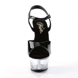 Pleaser Sandalette KISS-209 Schwarz Transparent EU-35 / US-5