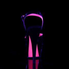 Pleaser Sandalette KISS-209TT Schwarz Neon-Pink EU-38 / US-8