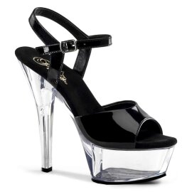 Pleaser Sandalette KISS-209 Schwarz Transparent EU-39 / US-9