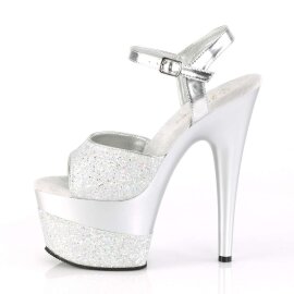 Pleaser Sandalette ADORE-709-2G Silber Multi Glitter EU-38 / US-8