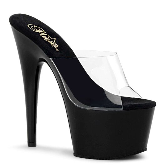 Pleaser Pantolette ADORE-701 Transparent Schwarz EU-39 / US-9
