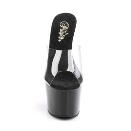 Pleaser Pantolette ADORE-701 Transparent Schwarz EU-39 / US-9