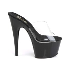 Pleaser Pantolette ADORE-701 Transparent Schwarz EU-39 / US-9
