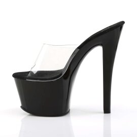 Pleaser Pantolette SKY-301 Transparent Schwarz EU-39 / US-9