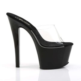 Pleaser Pantolette SKY-301 Transparent Schwarz EU-39 / US-9