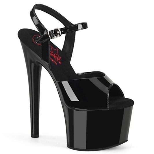Pleaser PASSION-709 Plateau Sandaletten Lack Schwarz EU-38 / US-8