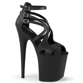 Pleaser FLAMINGO-877 Plateau Sandaletten Clear Schwarz...