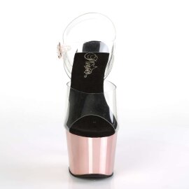 Pleaser Sandalette ADORE-708 Transparent Rose-Gold Chrom EU-36 / US-6