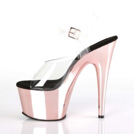 Pleaser Sandalette ADORE-708 Transparent Rose-Gold Chrom EU-36 / US-6