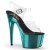 Pleaser Sandalette ADORE-708 Transparent Türkis Chrom B-Ware