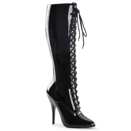 Pleaser SEDUCE-2020 Kniestiefel Lack Schwarz EU-37 / US-7