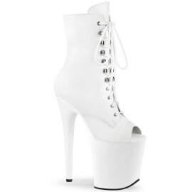 Pleaser FLAMINGO-1021 Plateau Stiefeletten Kunstleder Weiß EU-37 / US-7