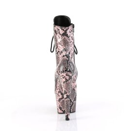 Pleaser ADORE-1020SPWR Plateau Stiefeletten Snake Rosa EU-37 / US-7