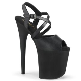 Pleaser FLAMINGO-824 Plateau Sandaletten Kunstleder Schwarz EU-37 / US-7