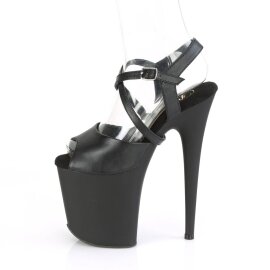 Pleaser FLAMINGO-824 Plateau Sandaletten Kunstleder Schwarz EU-37 / US-7