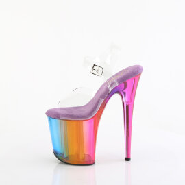 Pleaser FLAMINGO-808RMT Plateau Sandaletten Clear Rauch Bunt EU-37 / US-7