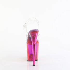 Pleaser FLAMINGO-808RMT Plateau Sandaletten Clear Rauch Bunt EU-37 / US-7