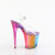 Pleaser FLAMINGO-808RMT Plateau Sandaletten Clear Rauch Bunt EU-37 / US-7