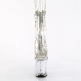 Pleaser FLAMINGO-1018C-2RS Plateau Stiefeletten Clear Strass Transparent EU-41 / US-11