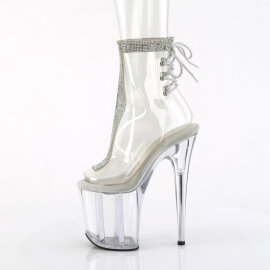 Pleaser FLAMINGO-1018C-2RS Plateau Stiefeletten Clear Strass Transparent EU-41 / US-11