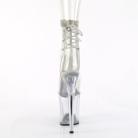 Pleaser FLAMINGO-1018C-2RS Plateau Stiefeletten Clear Strass Transparent EU-41 / US-11