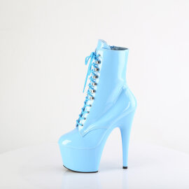 Pleaser ADORE-1020 Plateau Stiefeletten Lack Blau EU-40 / US-10