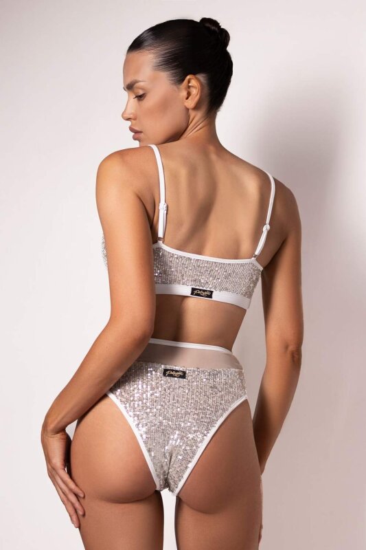 Polerina Shorts Nixa Silber Pailletten