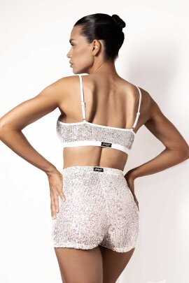 Polerina Bike Shorts Silber Pailletten