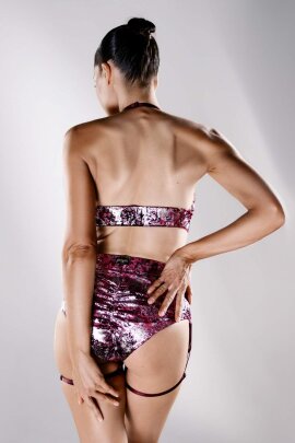 Polerina Shorts Bikini Weinrot/Silber Velvet