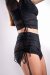 Polerina Shorts Side Cinch Schwarz Mesh