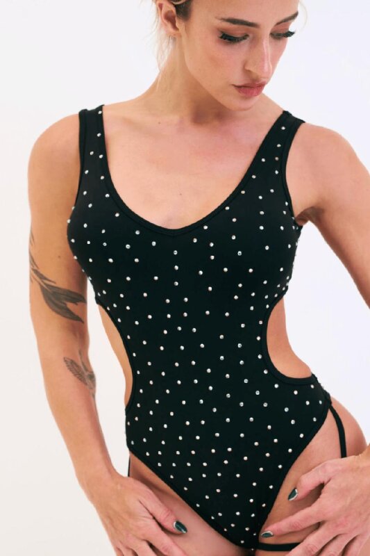 Lunalae Bodysuit Imogen Diamante Schwarz L B-Ware