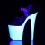 Pleaser Sandalette FLAMINGO-808UV Transparent Neon-Weiß EU-36 / US-6