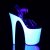 Pleaser Sandalette FLAMINGO-808UV Transparent Neon-Weiß EU-36 / US-6
