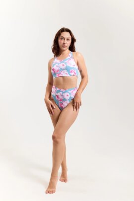 Pole Addict Shorts High Leg Pink Peonies