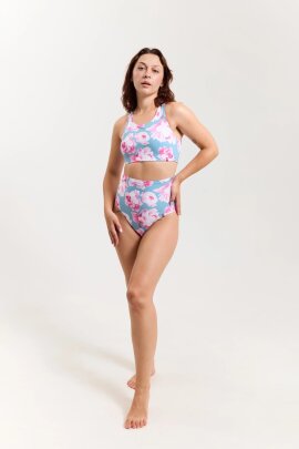 Pole Addict Shorts High Waist Pink Peonies