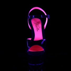 Pleaser Sandalette KISS-209TT Schwarz Neon-Pink EU-35 / US-5