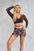 Lunalae Shorts High Waist Gianna Mesh Zebra S