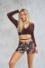 Lunalae Shorts High Waist Gianna Mesh Zebra L