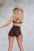 Lunalae Top Sienna Mesh Cut Out Bra Schokobraun XS