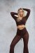 Lunalae Top Sienna Wrap Around Mesh Schokobraun