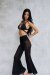 Lunalae Pants Sienna Mesh Flare Schwarz