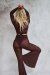 Lunalae Pants Sienna Mesh Flare Schokobraun S