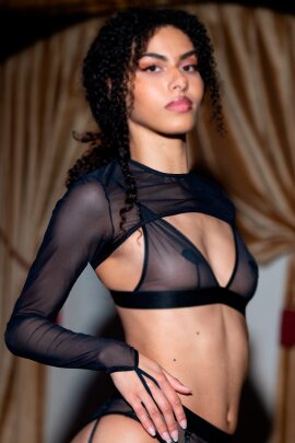 Les Polettes Bolero Naora Mesh Schwarz XL